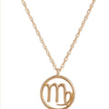 Virgo Zodiac Sign Pendant Necklace, 14K Yellow Gold