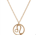 Leo Zodiac Sign Pendant Necklace, 14K Yellow Gold