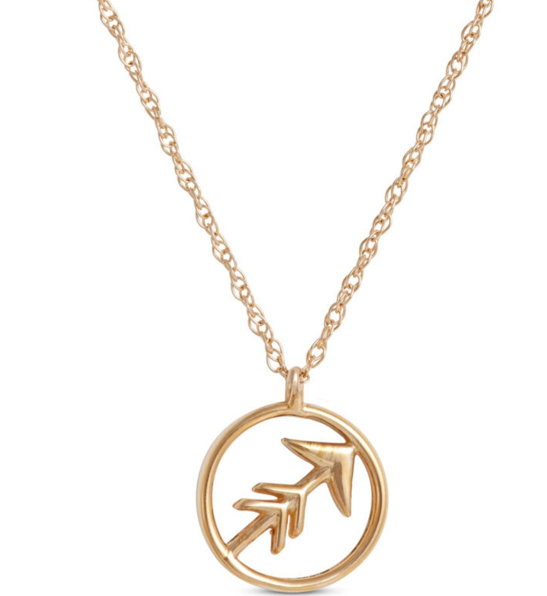Sagittarius Zodiac Sign Pendant Necklace, 14K Yellow Gold